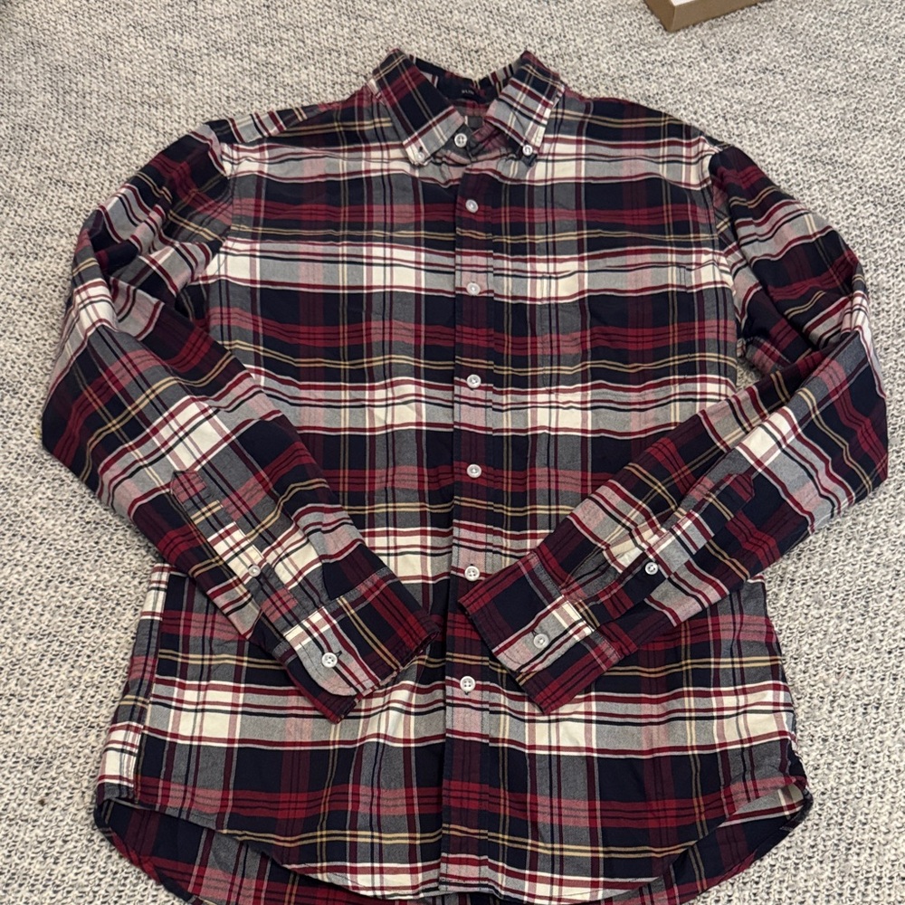 J.Crew Men’s Flex Oxford Plaid Button-Down Shirt – Size Medium Slim Fit